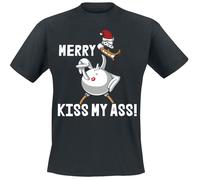 Tierisch Merry Kiss My Ass! T-Shirt black S