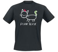 Tierisch Punk Rock Cat T-Shirt black L