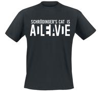 Tierisch Schrödinger's Cat Is Alive T-Shirt black L