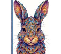 Tierische Gedanken: Liniertes A5 Notizbuch mit 200 Seiten im Mandala-Stil Hase