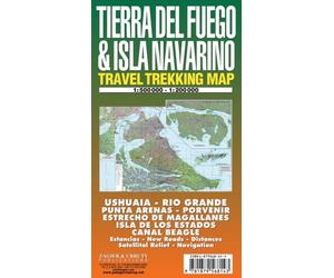 Tierra Del Fuego & Isla Navarino Map: Ushuaia - Rio Grande - Magallanes - Beagle - Isla De Los Estados