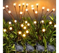 Tierwarf Solar Garden Lights, 4 Pack Firefly Lights Outdoor Waterproof, Warm White for Yard Landscape Lawn Backyard Patio Party Wedding Decor