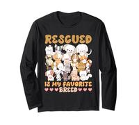Tierwohl RESCUED IS MY FAVOURITE BREED FUNNY Animal rights Long Sleeve T-Shirt