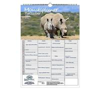 Tierzauber Africa Wall Planner Family Planner 4 Column Planner A3 Calendar for 2024 Various Animals from Africa Seelenzauber