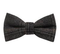 TIES R US Dark Grey Check Mens Tweed Bow Tie