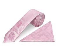 TIES R US Dusty Pink Paisley Skinny Boys Tie and Pocket Square Set