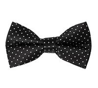 TIES R US Hand Made Black And White Polka Dot Mens Bow Tie