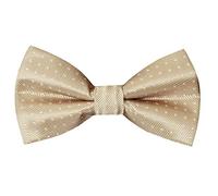 TIES R US Hand Made Champagne And White Polka Dot Mens Bow Tie