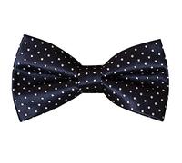 TIES R US Hand Made Navy And White Polka Dot Mens Bow Tie