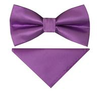 TIES R US Handmade Cadburys Purple Mens Bow Tie and Pocket Square Set