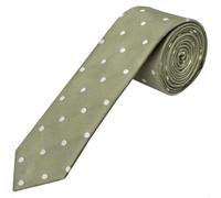 TIES R US Kahki Green Large White Spot Skinny Men's Tie