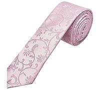 TIES R US Light Dusty Pink Floral Skinny Men's Tie