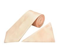 TIES R US Light Peach Diamond Classic Men's Tie and Handkerchief Set