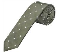 TIES R US Olive Large White Spot Skinny Men's Tie