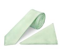 TIES R US Pale Mint Boys Satin Skinny Tie and Pocket Square Set