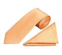 TIES R US Peach Diamond Classic Men's Tie and Pocket Square Set