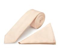 TIES R US Plain Blush Satin Skinny Men's Tie and Handkerchief Set