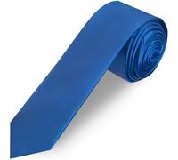 TIES R US Plain Electric Blue Satin Skinny Men's Tie