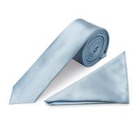 TIES R US Plain Light Blue Skinny Men's Tie and Handkerchief Set