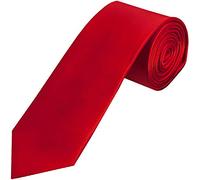 TIES R US Plain Scarlet Red Satin Classic Men's Tie