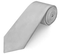 TIES R US Plain Silver Satin Classic Men's Tie