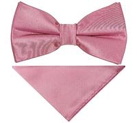 TIES R US Pre Tied Dusty Pink Satin Boys Bow Tie and Pocket Square Set Age 4-7
