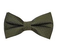 TIES R US Pre Tied Olive Green Textured Boys Bow Tie Age 4-7 | Olive Green Geometric Bow Tie for boys; handmade, in polyester.