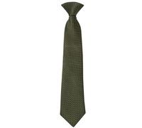 TIES R US Pre Tied Olive Green Textured Boys Tie Age 4-7 | Olive Green Geometric Necktie for boys; handmade, in polyester.
