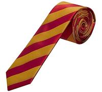 TIES R US Red and Gold Striped Skinny Men's Tie