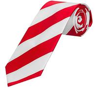 TIES R US Red and White Striped Hand Made Classic Men's Football Tie