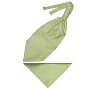 TIES R US Sage Green Satin Men's Cravat Tie and Hankerchief Set