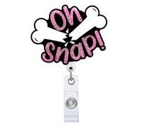 TIESIWANG Oh Snap Retractable Badge Reel with ID Clip Name Tag Card Funny Broken Bone Gift for Nurses Office Worker Radiology X-Ray Orthopedics Nursing Student Alligator Clip, BRAP-24-1018