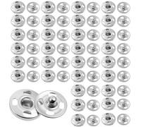 TIESOME 100 Pcs Metal Snap Buttons, Sew On Snap Fasteners 8.5mm (0.33 Inch)