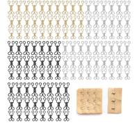 TIESOME 120 Sets Hook and Eye Closures for Clothing, Sewing Hooks and Eyes Closure, 3 Sizes Sewing clasps for clothing for Bra, Dress, Skirt, Trousers DIY Sewings Repair (Black, Gold, Silver)