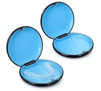 TIESOME 2 Pcs Aligner Case, Cute Slim Customized Magnetic Closure Orthodontic Retainer Case, Portable Protective Retainer Box for Braces & Clear Aligners (Black)