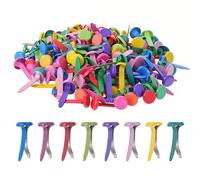 TIESOME 200 PCS Paper Fasteners, Multicolor Round Head Split Pins Metal Paper Clips for Crafts Metal Brads Round Fasteners Smooth Mini Brads for DIY Crafts Projects Scrapbooking Photo Walls (Colorful)