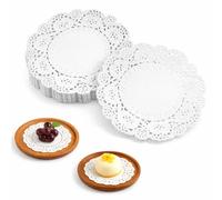TIESOME 200 Pcs Small Paper Doilies, 3.5 Inch Round Paper Doilies Disposable Lace Papers Placemats, White Doilie for Crafts for Tables Dessert Trays Party Wedding Cake Decorations