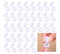 TIESOME 200 Pieces Hinged Screw Cover Caps, Plastic Shutter Fold Screw Snap Covers Washer Flip Tops Snap On Flip Tops for M4 Screws Furniture Cabinet Cupboard Wardrobe (White)