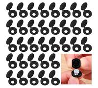 TIESOME 200 Pieces Hinged Screw Cover Caps, Plastic Shutter Fold Screw Snap Covers Washer Flip Tops Snap On Flip Tops for M4 Screws Furniture Cabinet Cupboard Wardrobe (black)