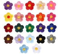 TIESOME 22 Pcs Daisy Iron On Patches, Colorful Sunflower Embroidered Appliques Floral Clothing Repair Patch Embroidery DIY Sewing Patches for Jeans Jacket 22 Colors