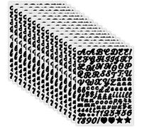 TIESOME 2340 Pieces 20 Sheets Waterproof Letter Stickers, 0.2-0.79 in Cursive Letter Stickers Alphabet Labels Decals Mailbox Numbers Labels DIY Crafts Decals for Sign Notebook
