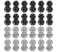 TIESOME 24 Pairs Large Press Studs, 21mm Press Studs for Clothing Sew-On Snap Fasteners, Heavy Duty Metal Black & Silver for Jackets, Coats, Bags, Repair & DIY Crafts