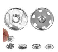 TIESOME 24 Sets Large Press Studs, 25mm Press Studs for Clothing Sew-On Snap Fasteners, Heavy Duty Metal Black & Silver for Jackets, Coats, Bags, Repair & DIY Crafts