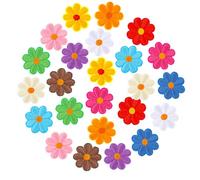 TIESOME 24PCS Sunflower Iron On Patches, Floral Clothing Repair Applique Aesthetics Embroidery Applique Patches 12 Colors Iron on Patches Sew On Embroidery Applique Patch
