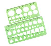 TIESOME 2Pcs Drawing Stencil, Circle Template for Drawing, Ruler Quilling Tool, Round Hole Ruler Tool, Multi-Function Round Plastic Geometric Stencil Rulers Drawing Set for Studying, Designing, Office