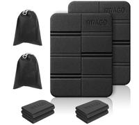 TIESOME 2Pcs Folding Foam Sit Mat, Black Waterproof Camping Cushion Seat Thermally Insulated Portable Seat Mat for Outdoor Camping Park Picnic Hiking Playground