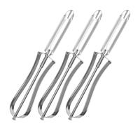 TIESOME 3 Pcs Stainless Steel Vegetable Peeler, Swivel Blade Ergonomic Handle with Potato Eye Remover, Commercial Grade Vegetable Peeler for Potatoes, Carrots, Apples, Dishwasher Safe, Silver