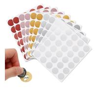 TIESOME 300 Pcs 1" Scratch Labels, 5 Colors Round Circle Scratch Stickers Self Adhesive Scratch Off Cards for School Game Lottery Tickets DIY Raffle Ticket DIY Postcard(Gold+Silver+Rose Gold+Gray+Red)