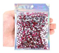 TIESOME 3000Pcs 4mm Resin Rhinestones, Glitter Sequins Embellishments Gemstones Hotfix Flatback Crystal Bling Diamonds for Nails, Clothing, Cups, Bottles, DIY Makeup Craft Decoration (Rose Red)