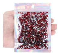 TIESOME 3000Pcs 4mm Resin Rhinestones, Glitter Sequins Embellishments Gemstones Hotfix Flatback Crystal Bling Diamonds for Nails, Clothing, Cups, Bottles, DIY Makeup Craft Decoration (Red)